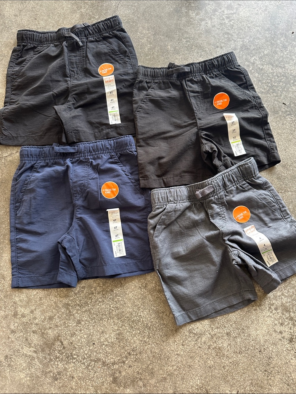 jumping beans Elastic-Waist Pull-On Shorts in Black, Navy & Gray